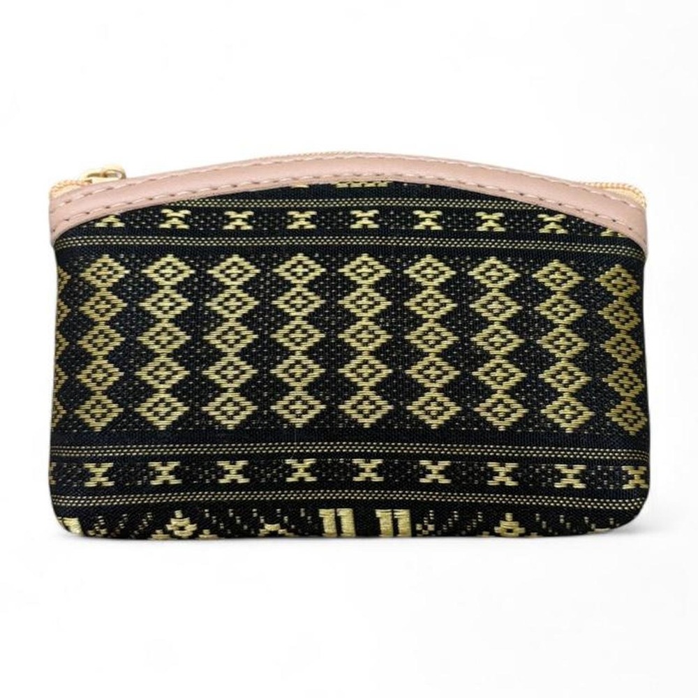 Boho Coin Purse Mini Elephant Geometric Southeast Asian Thai Traditional Ethnic